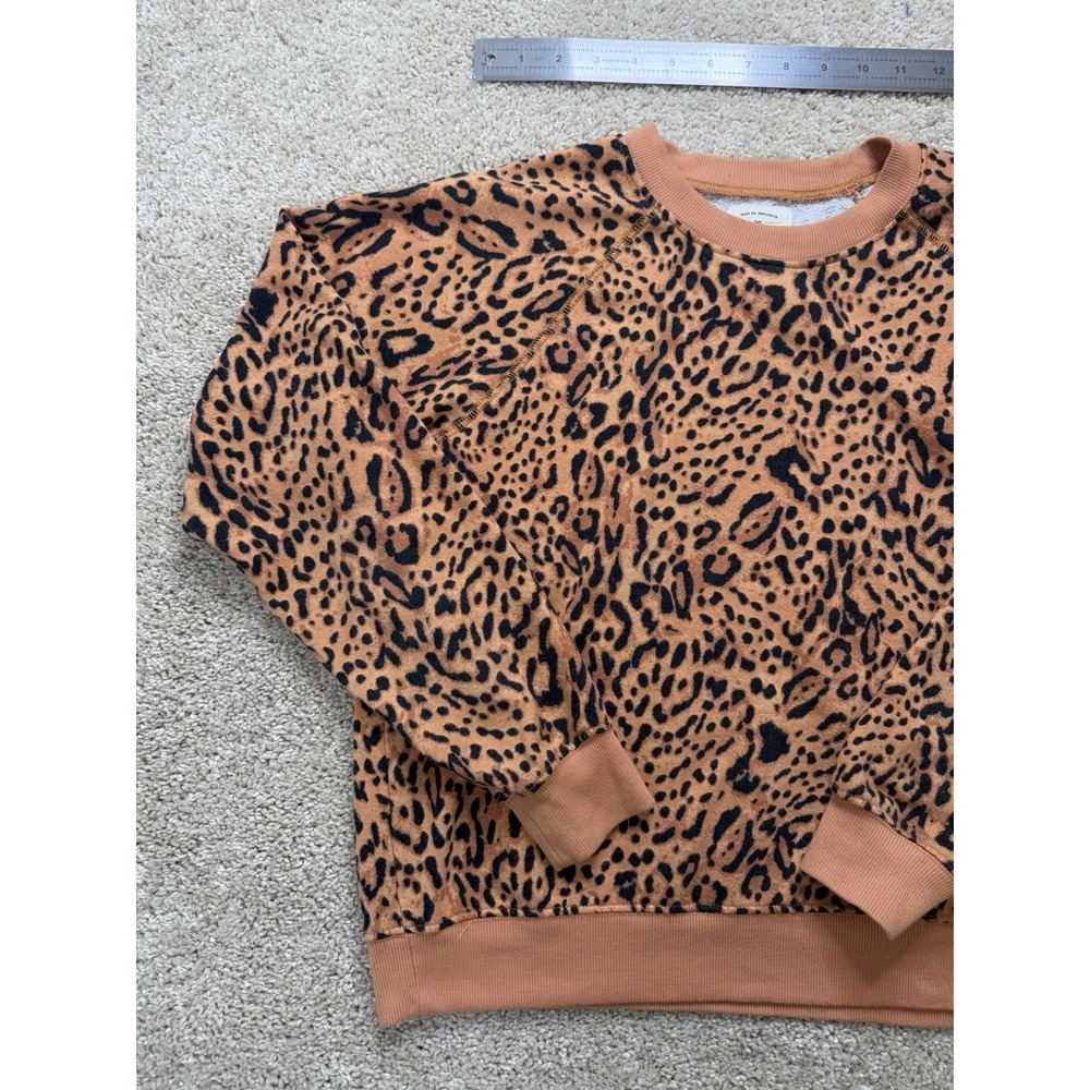 Billabong Sun Shrunk Cheetah‎ Leopard Print Raglan Crewneck Sweatshirt Size Med - Picture 3 of 16